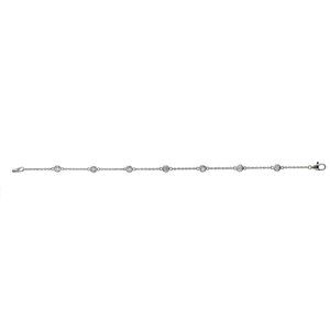 1.50 Carat Natural Diamond Bezel Bracelet G SI 14K White Gold 7'' 7 stones